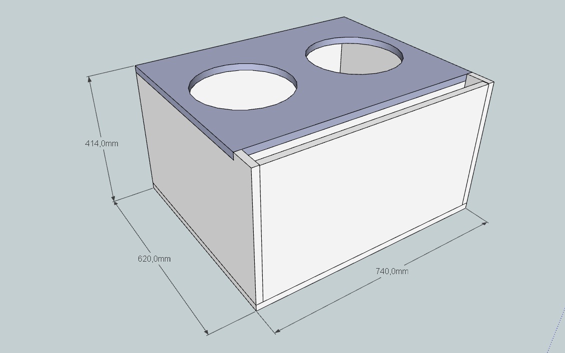 Чертеж короба под 2 12 сабвуфера